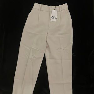 Zara tapered trousers light cream color